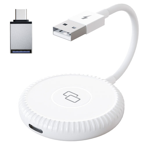 THT-020-6 USB + USB-C / Type-C Carplay Mirror Adapter for iPhone(White) - Bluetooth Adapters by PMC Jewellery | Online Shopping South Africa | PMC Jewellery | Buy Now Pay Later Mobicred