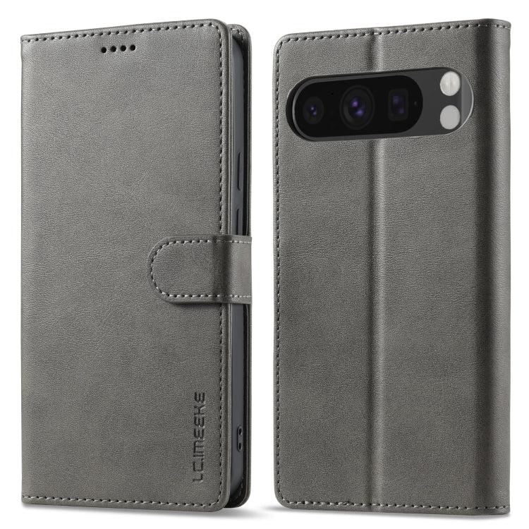 For Google Pixel 9 Pro XL LC.IMEEKE Calf Texture Flip Leather Phone Case(Grey) - free shipping - PMC TechLife - Order now!