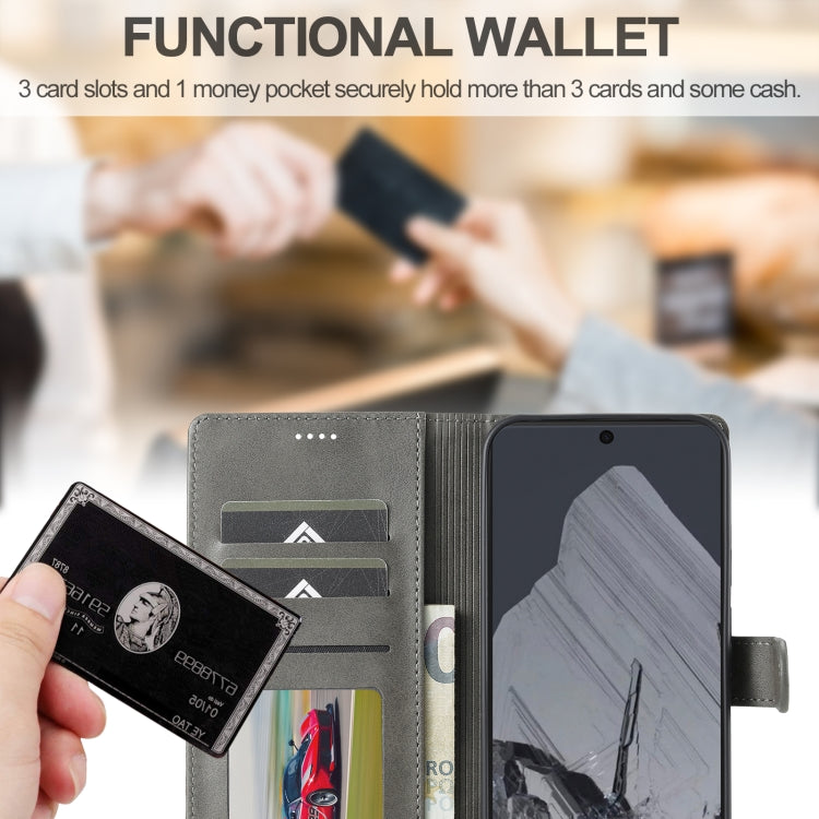 For Google Pixel 9 Pro XL LC.IMEEKE Calf Texture Flip Leather Phone Case(Grey) - free shipping - PMC TechLife - Order now!