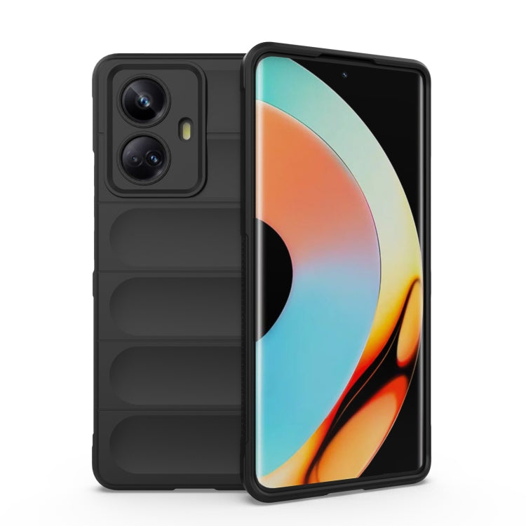 For Realme 10 Pro+ 5G Magic Shield TPU + Flannel Phone Case(Black) - Realme Cases by PMC Jewellery | Online Shopping South Africa | PMC Jewellery | Buy Now Pay Later Mobicred