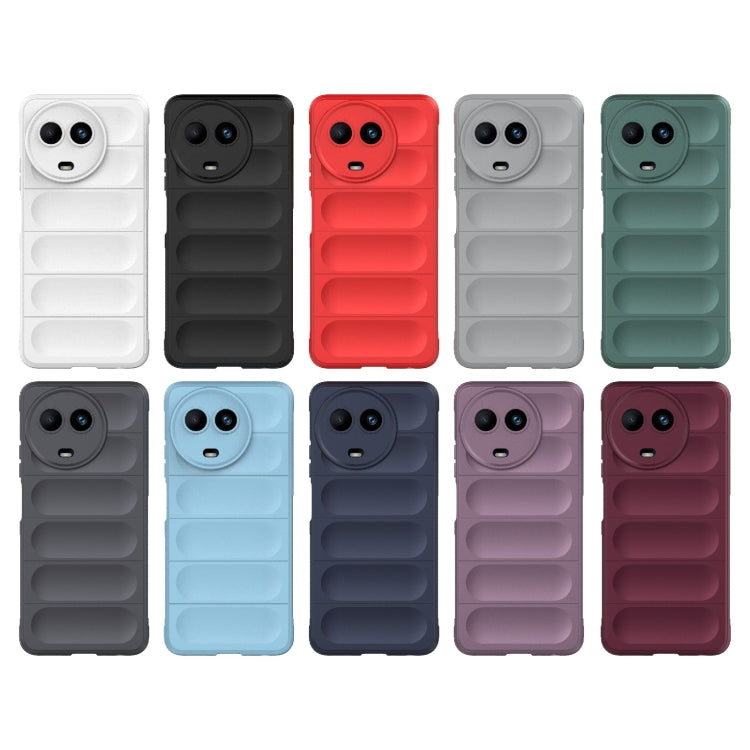 For Realme 11 5G Global Magic Shield TPU + Flannel Phone Case(Black) - Realme Cases by PMC TechLife | Online Shopping South Africa | PMC TechLife | Buy Now Pay Later Mobicred