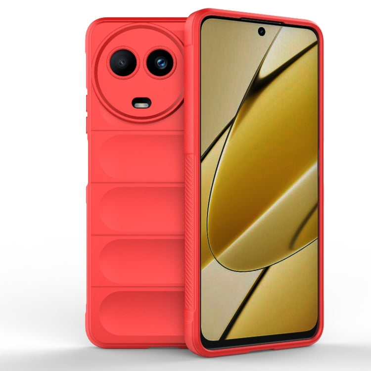 For Realme 11 5G Global Magic Shield TPU + Flannel Phone Case(Red) - Realme Cases by PMC TechLife | Online Shopping South Africa | PMC TechLife | Buy Now Pay Later Mobicred