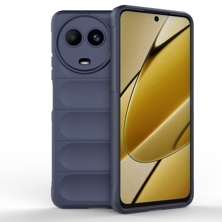 For Realme 11 5G Global Magic Shield TPU + Flannel Phone Case(Dark Blue) - Realme Cases by PMC TechLife | Online Shopping South Africa | PMC TechLife | Buy Now Pay Later Mobicred