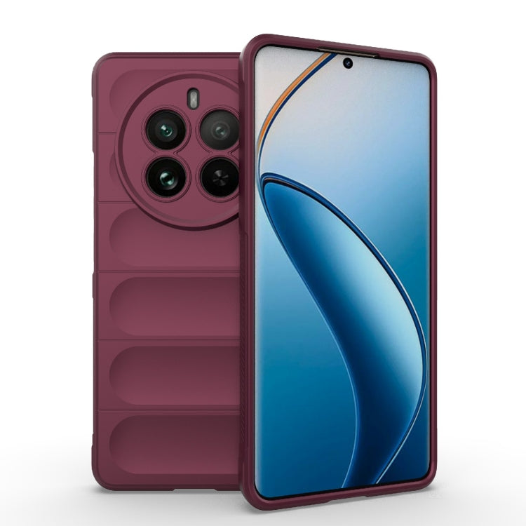 For Realme 12 Pro 5G / 12 Pro+ Magic Shield TPU + Flannel Phone Case(Wine Red) - Realme Cases by PMC TechLife | Online Shopping South Africa | PMC TechLife | Buy Now Pay Later Mobicred