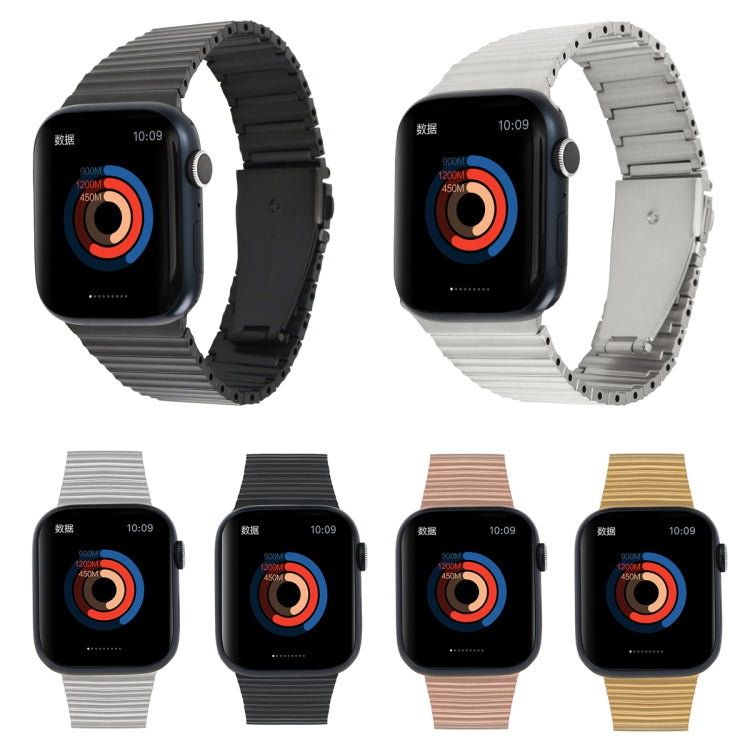 Ocean Metal Replacement Watch Band For Apple Watch SE 2023 44mm(Black) - Watch Bands by PMc TechLife | Online Shopping South Africa | PMc TechLife | Buy Now Pay Later Mobicred