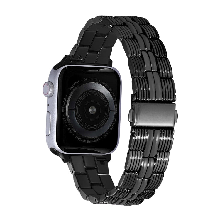 3-Beads Stripe Metal Watch Band For Apple Watch 9 45mm(Black) - free shipping - PMc TechLife - Order now!