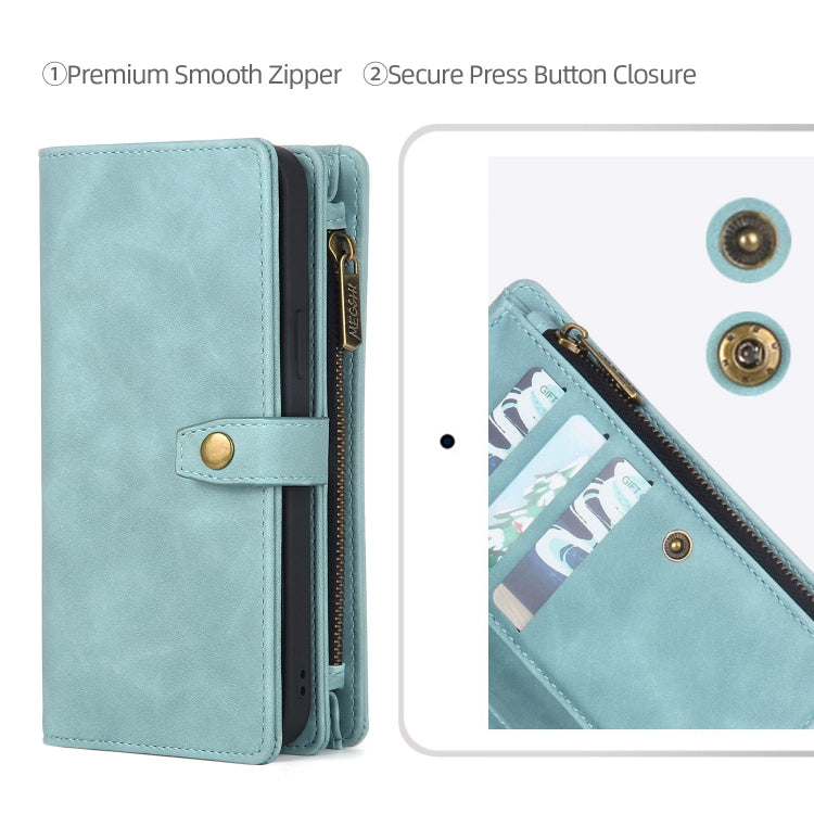 For iPhone 11 Pro Zipper Wallet Detachable MagSafe Leather Phone Case(Blue) - iPhone 11 Pro Cases by PMC TechLife | Online Shopping South Africa | PMC TechLife