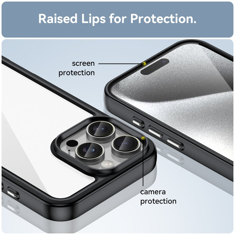 For iPhone 16 Pro Max Colorful Series Acrylic + TPU Phone Case(Black) - iPhone 16 Pro Max Cases by PMC TechLife | Online Shopping South Africa | PMC TechLife | Buy Now Pay Later Mobicred