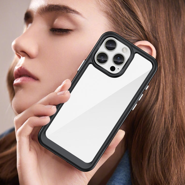 For iPhone 16 Pro Max Colorful Series Acrylic + TPU Phone Case(Black) - iPhone 16 Pro Max Cases by PMC TechLife | Online Shopping South Africa | PMC TechLife | Buy Now Pay Later Mobicred