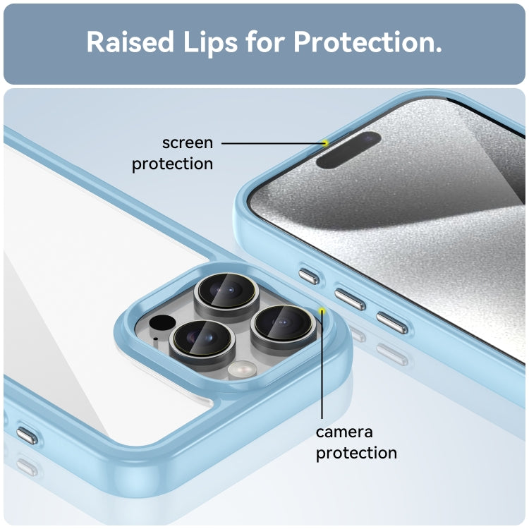 For iPhone 16 Pro Max Colorful Series Acrylic + TPU Phone Case(Blue) - iPhone 16 Pro Max Cases by PMC TechLife | Online Shopping South Africa | PMC TechLife | Buy Now Pay Later Mobicred