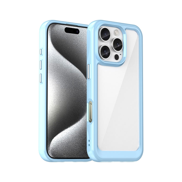 For iPhone 16 Pro Colorful Series Acrylic + TPU Phone Case(Blue) - iPhone 16 Pro Cases by PMC Jewellery | Online Shopping South Africa | PMC Jewellery | Buy Now Pay Later Mobicred