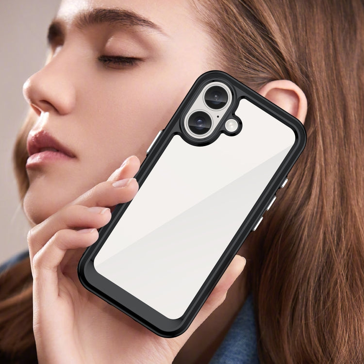 For iPhone 16 Colorful Series Acrylic + TPU Phone Case(Black) - free shipping - PMC TechLife - Order now!