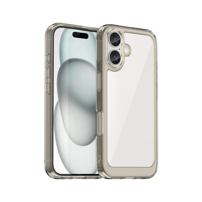 For iPhone 16 Colorful Series Acrylic + TPU Phone Case(Transparent Grey) - iPhone 16 Cases by PMC Jewellery | Online Shopping South Africa | PMC Jewellery | Buy Now Pay Later Mobicred