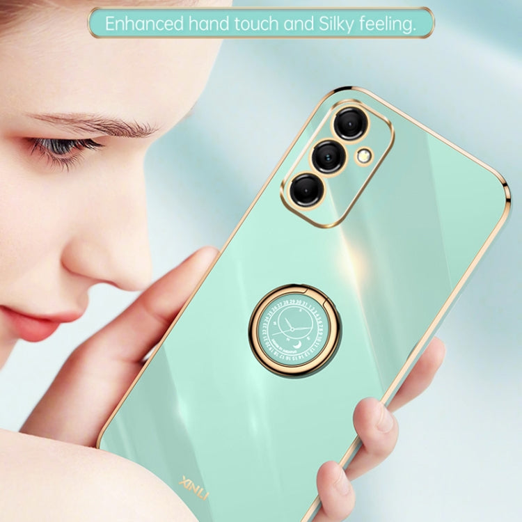 For Samsung Galaxy A55 XINLI Straight Edge 6D Electroplate TPU Phone Case with Ring Holder(Black) - Galaxy Phone Cases by XINLI | Online Shopping South Africa | PMC TechLife