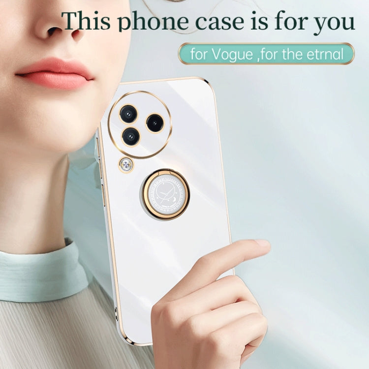For Xiaomi Civi 3 5G XINLI Straight Edge 6D Electroplate TPU Phone Case with Ring Holder(Celestial Blue) - Xiaomi Cases by XINLI | Online Shopping South Africa | PMC Jewellery | Buy Now Pay Later Mobicred