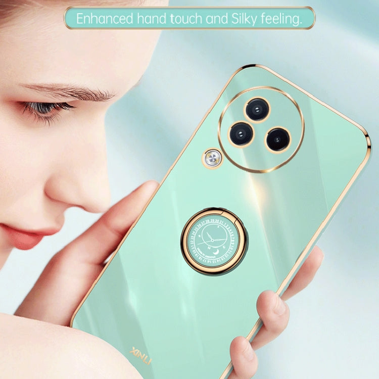 For Xiaomi Civi 3 5G XINLI Straight Edge 6D Electroplate TPU Phone Case with Ring Holder(Mint Green) - Xiaomi Cases by XINLI | Online Shopping South Africa | PMC Jewellery | Buy Now Pay Later Mobicred