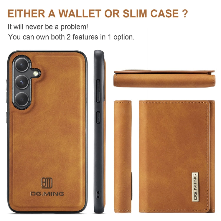 For Samsung Galaxy S24 5G DG.MING M1 Series 3-Fold Multi Card Wallet + Magnetic Phone Case(Brown) - Galaxy S24 5G Cases by DG.MING | Online Shopping South Africa | PMC Jewellery | Buy Now Pay Later Mobicred