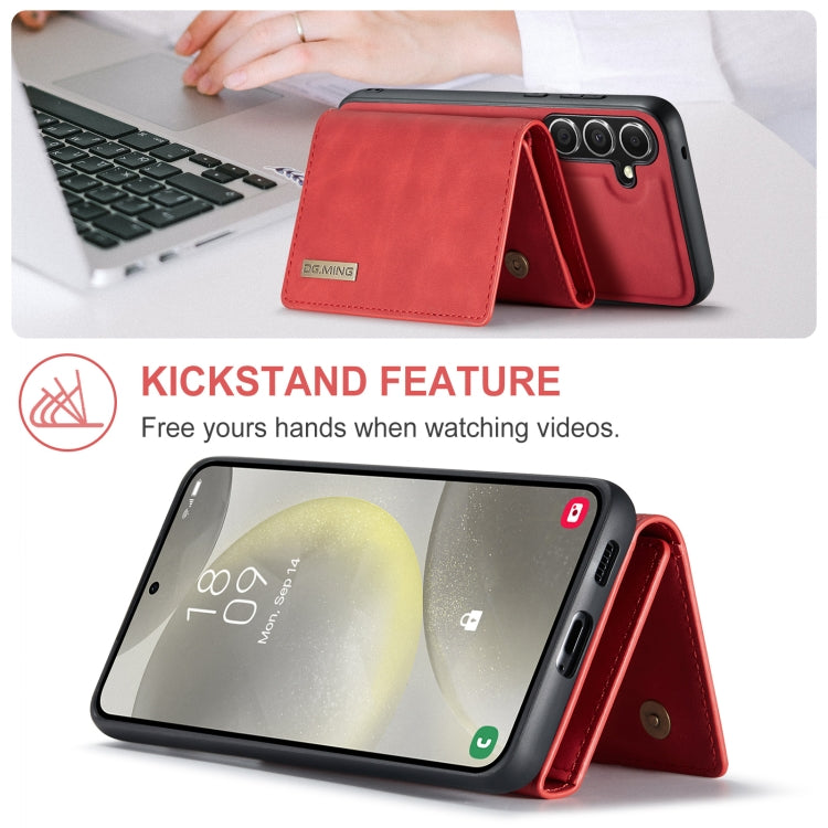 For Samsung Galaxy S24+ 5G DG.MING M1 Series 3-Fold Multi Card Wallet + Magnetic Phone Case(Red) - Galaxy S24+ 5G Cases by DG.MING | Online Shopping South Africa | PMC Jewellery | Buy Now Pay Later Mobicred