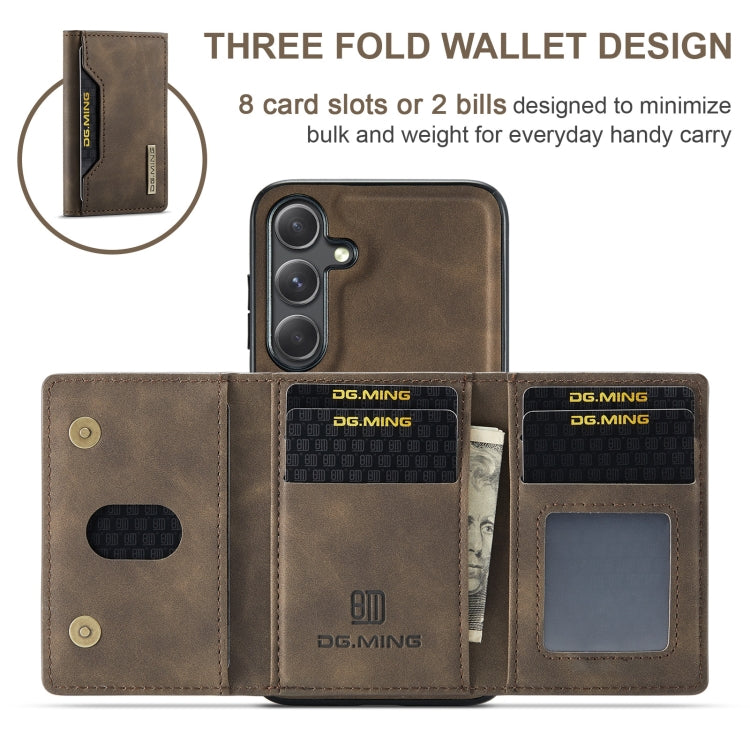 For Samsung Galaxy S24+ 5G DG.MING M2 Series 3-Fold Multi Card Bag + Magnetic Phone Case(Coffee) - Galaxy S24+ 5G Cases by DG.MING | Online Shopping South Africa | PMC Jewellery | Buy Now Pay Later Mobicred