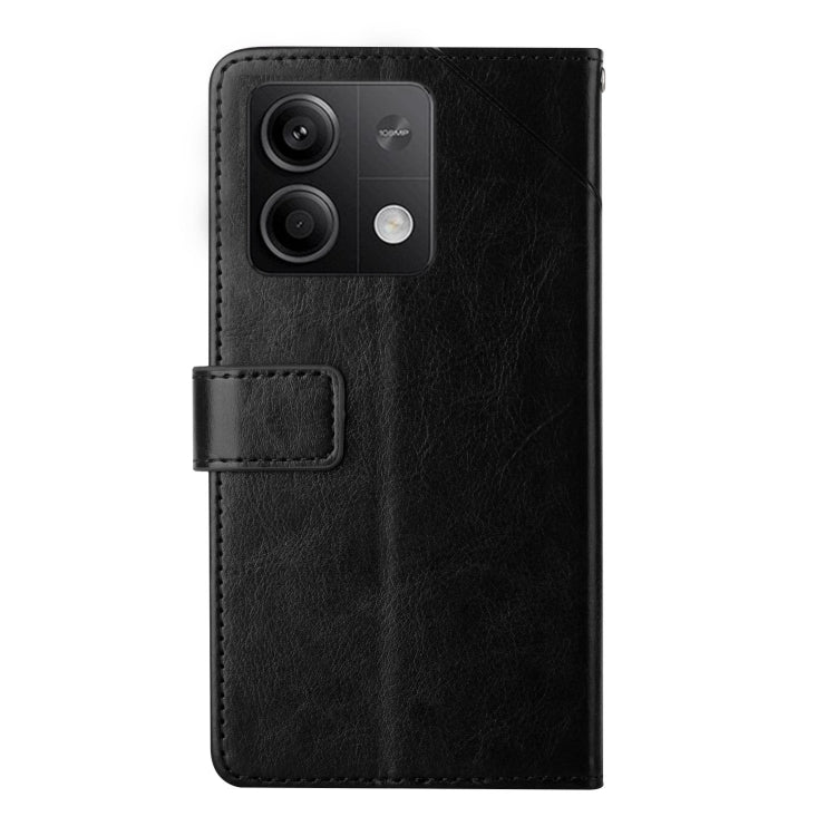 For Xiaomi Redmi Note 13 4G Y-shaped Pattern Flip Leather Phone Case(Black) - Note 13 Cases by PMC TechLife | Online Shopping South Africa | PMC TechLife | Buy Now Pay Later Mobicred