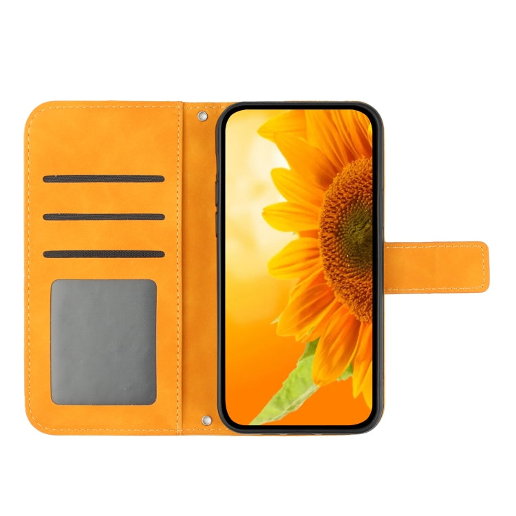 For Xiaomi Poco F5 Pro Skin Feel Sun Flower Embossed Flip Leather Phone Case with Lanyard(Yellow) - Xiaomi Cases by PMC Jewellery | Online Shopping South Africa | PMC Jewellery | Buy Now Pay Later Mobicred