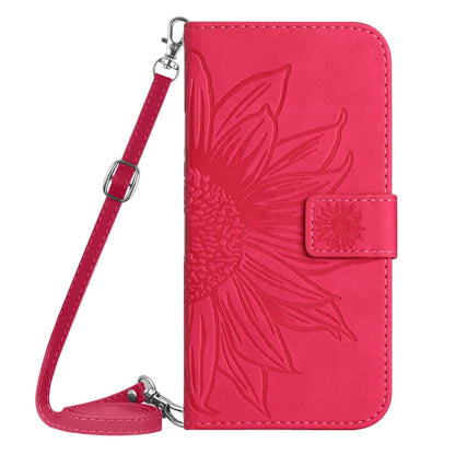 For Xiaomi Redmi Note 12S Skin Feel Sun Flower Embossed Flip Leather Phone Case with Lanyard(Rose Red) - Xiaomi Cases by PMC Jewellery | Online Shopping South Africa | PMC Jewellery | Buy Now Pay Later Mobicred