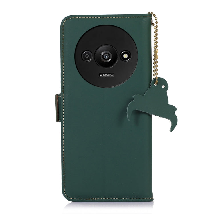 For Xiaomi Redmi A3 Genuine Leather Magnetic RFID Leather Phone Case(Green) - Xiaomi Cases by PMC TechLife | Online Shopping South Africa | PMC TechLife | Buy Now Pay Later Mobicred