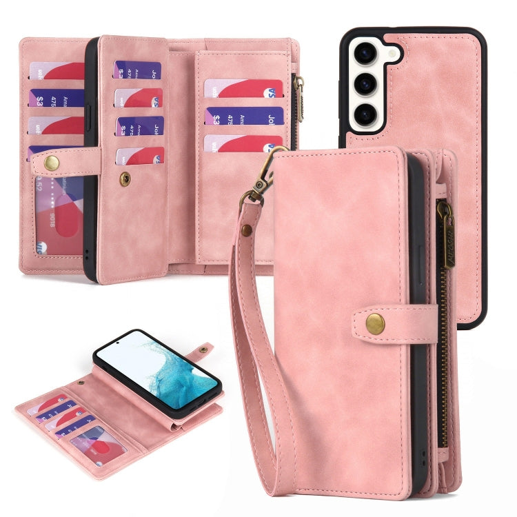 For Samsung Galaxy A53 5G Zipper Wallet Detachable MagSafe Leather Phone Case(Pink) - Galaxy Phone Cases by PMC Jewellery | Online Shopping South Africa | PMC Jewellery