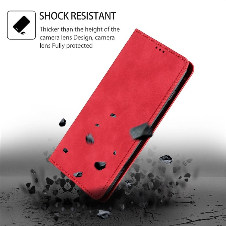 For Xiaomi Redmi 13C Skin Feel Magnetic Leather Phone Case(Red) - Xiaomi Cases by PMC TechLife | Online Shopping South Africa | PMC TechLife | Buy Now Pay Later Mobicred