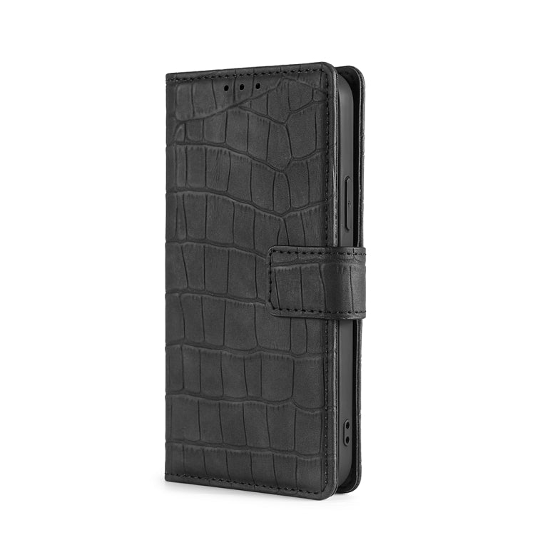 For Realme GT Neo5 SE Skin Feel Crocodile Magnetic Clasp Leather Phone Case(Black) - Realme Cases by PMC Jewellery | Online Shopping South Africa | PMC Jewellery | Buy Now Pay Later Mobicred