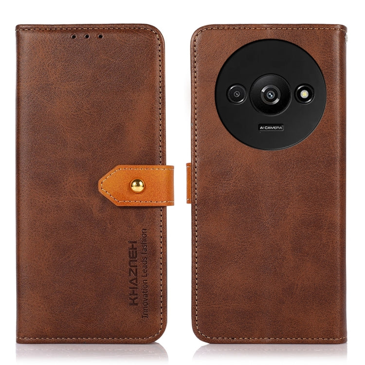 For Xiaomi Redmi A3 KHAZNEH Cowhide Texture Flip Leather Phone Case(Brown) - free shipping - PMC TechLife - Order now!
