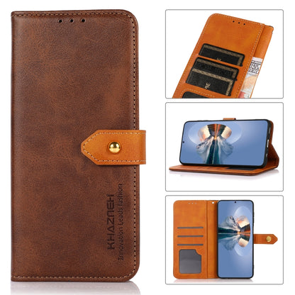 For Xiaomi Redmi K70 5G / K70 Pro 5G KHAZNEH Cowhide Texture Flip Leather Phone Case(Brown) - Xiaomi Cases by PMC Jewellery | Online Shopping South Africa | PMC Jewellery | Buy Now Pay Later Mobicred