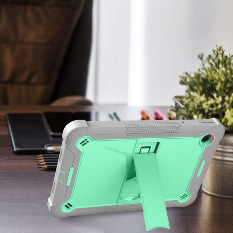 For TCL Tab 10 5G Shockproof Silicone Hybrid PC Tablet Case with Holder(Mint Green + Grey) - free shipping - PMC TechLife - Order now!