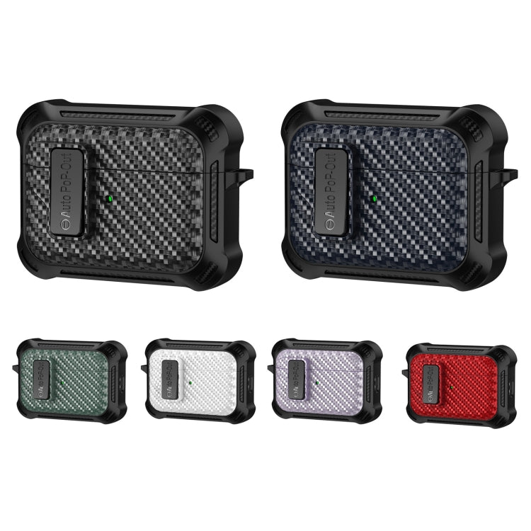 For AirPods 3 Alpha Carbon Fiber Wireless Bluetooth Earphone Protective Case(Black) - For AirPods 3 by PMC TechLife | Online Shopping South Africa | PMC TechLife | Buy Now Pay Later Mobicred