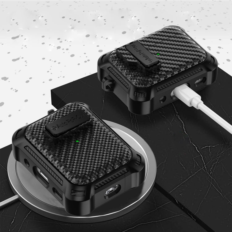 For AirPods 2 / 1 Alpha Carbon Fiber Wireless Bluetooth Earphone Protective Case(Royal Blue) - For AirPods 1/2 by PMC Jewellery | Online Shopping South Africa | PMC Jewellery | Buy Now Pay Later Mobicred