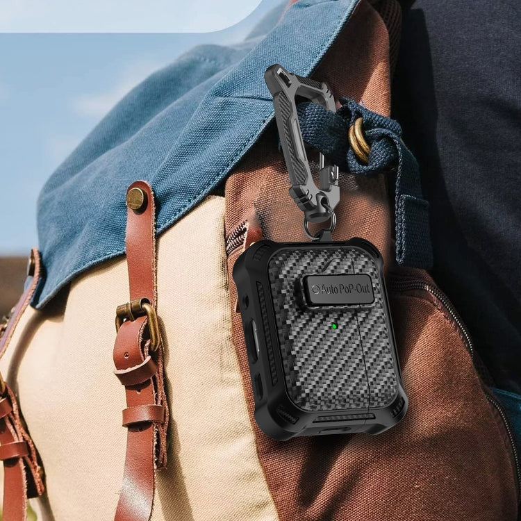 For AirPods 3 Alpha Carbon Fiber Wireless Bluetooth Earphone Protective Case(Black) - For AirPods 3 by PMC TechLife | Online Shopping South Africa | PMC TechLife | Buy Now Pay Later Mobicred