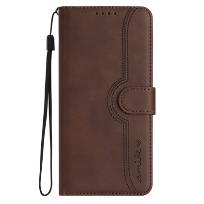 For Xiaomi Redmi K70 Heart Pattern Skin Feel Leather Phone Case(Brown) - K70 Cases by PMC Jewellery | Online Shopping South Africa | PMC Jewellery | Buy Now Pay Later Mobicred