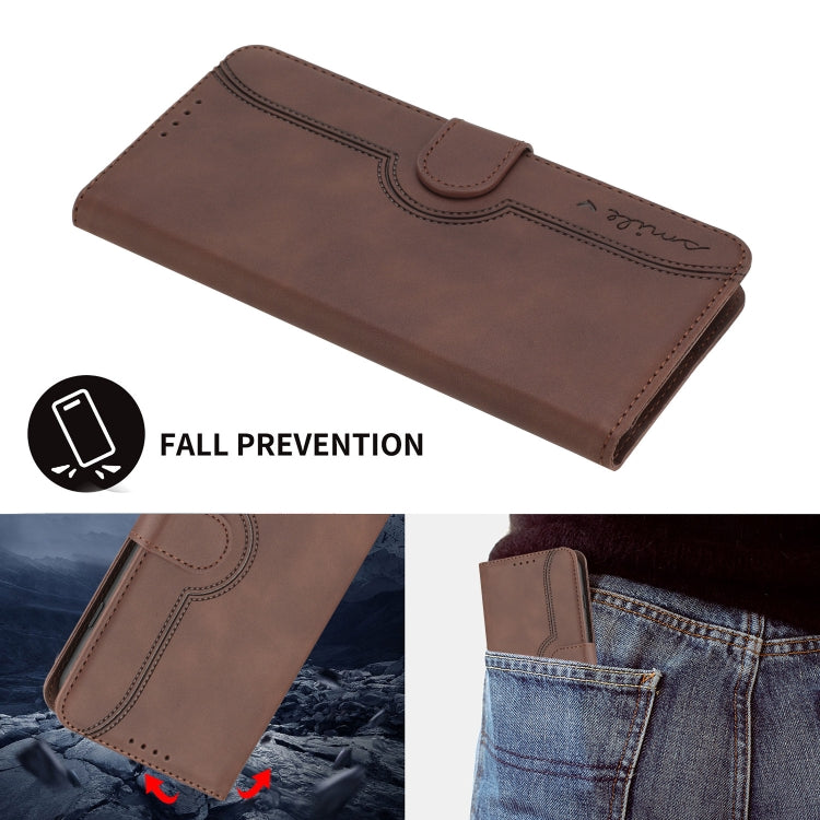 For Xiaomi Redmi K70 Heart Pattern Skin Feel Leather Phone Case(Brown) - K70 Cases by PMC TechLife | Online Shopping South Africa | PMC TechLife | Buy Now Pay Later Mobicred