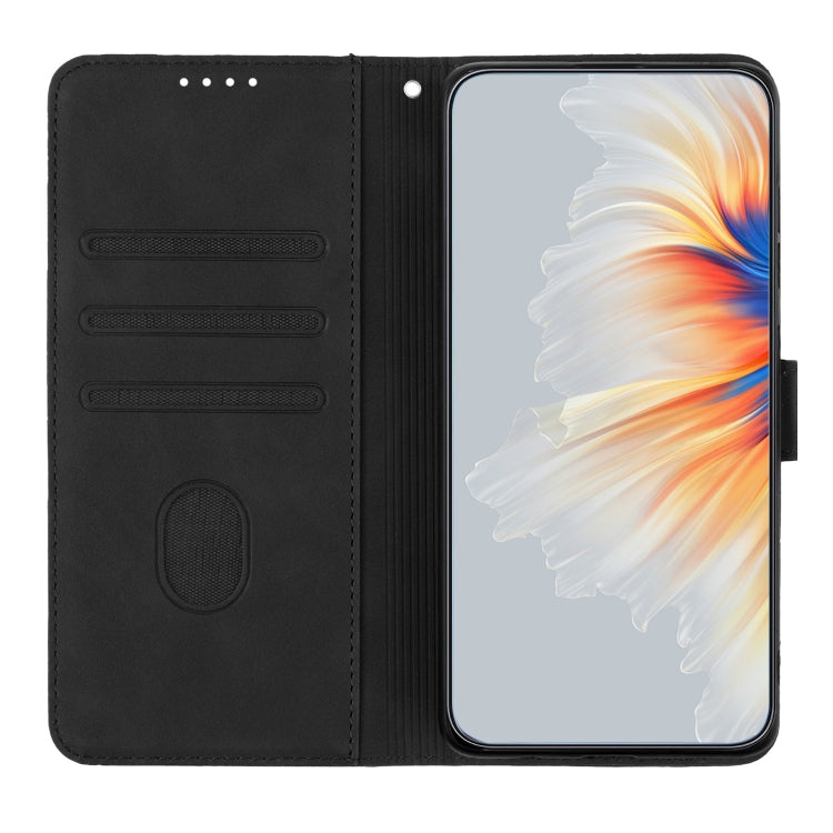 For Xiaomi Redmi K70E Heart Pattern Skin Feel Leather Phone Case(Black) - K70E Cases by PMC TechLife | Online Shopping South Africa | PMC TechLife | Buy Now Pay Later Mobicred