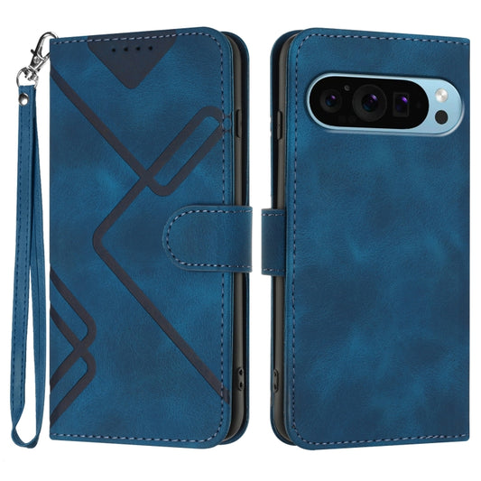 For Google Pixel 9 Pro Line Pattern Skin Feel Leather Phone Case(Royal Blue) - Google Cases by PMC Jewellery | Online Shopping South Africa | PMC Jewellery | Buy Now Pay Later Mobicred