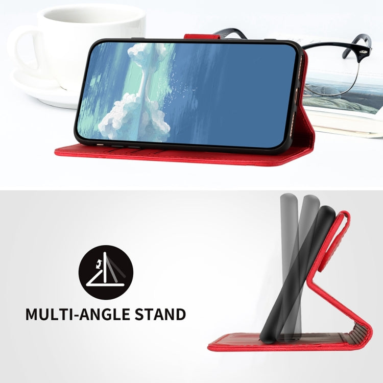 For iPhone 16 Plus Line Pattern Skin Feel Leather Phone Case(Red) - iPhone 16 Plus Cases by PMC TechLife | Online Shopping South Africa | PMC TechLife | Buy Now Pay Later Mobicred
