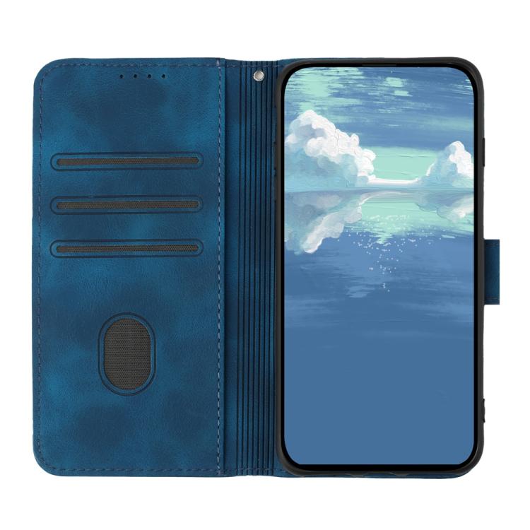 For iPhone 17 Line Pattern Skin Feel Leather Phone Case(Royal Blue) - free shipping - PMc TechLife - Order now!