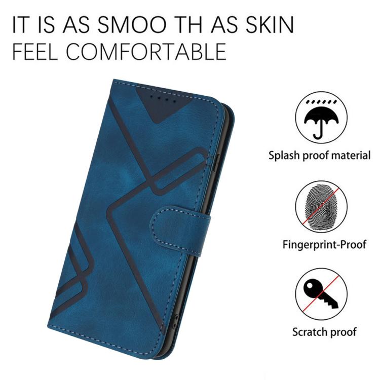 For iPhone 17 Line Pattern Skin Feel Leather Phone Case(Royal Blue) - free shipping - PMc TechLife - Order now!