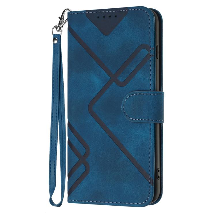 For iPhone 17 Pro Max Line Pattern Skin Feel Leather Phone Case(Royal Blue) - free shipping - PMc TechLife - Order now!