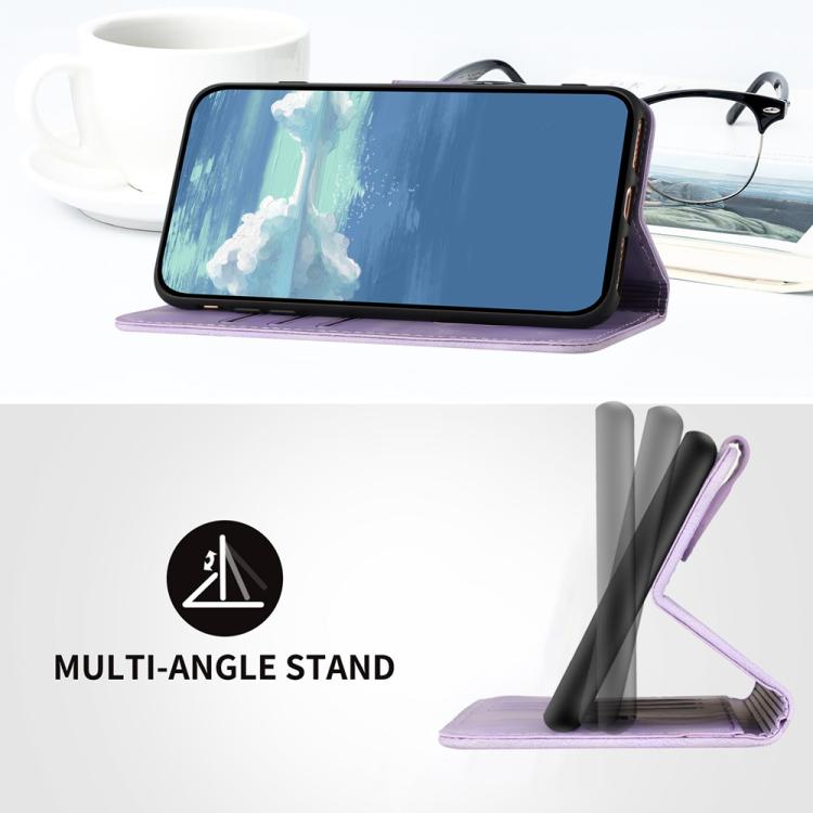 For iPhone 17 Pro Max Line Pattern Skin Feel Leather Phone Case(Light Purple) - free shipping - PMc TechLife - Order now!
