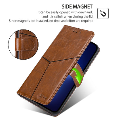 For Huawei Pura 70 5G Geometric Stitching Leather Phone Case(Light Brown) - Huawei Cases by PMC Jewellery | Online Shopping South Africa | PMC Jewellery | Buy Now Pay Later Mobicred