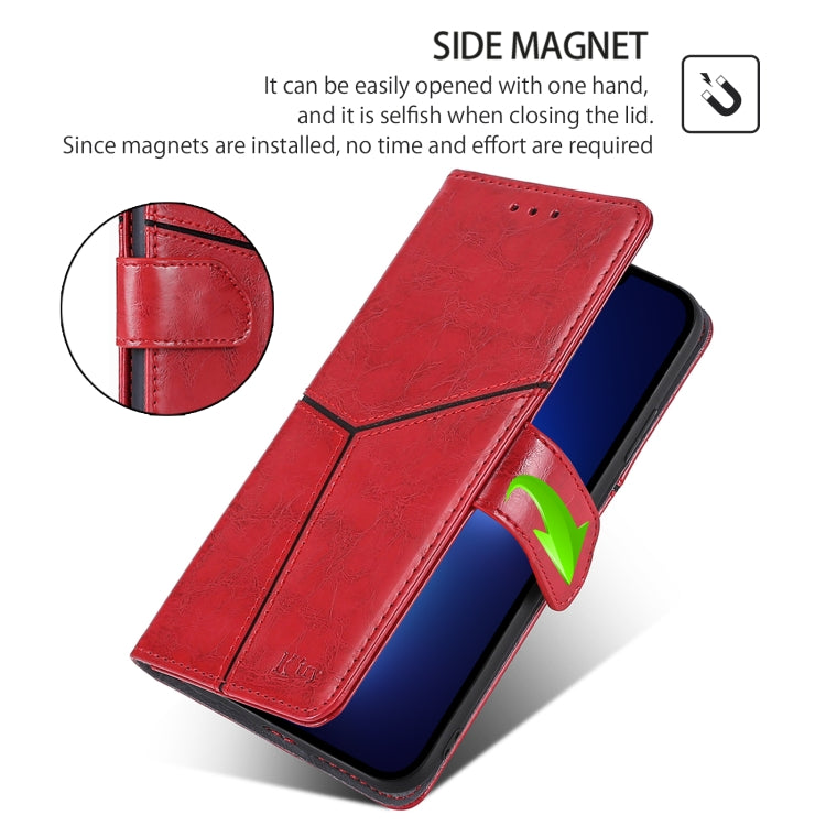 For Huawei Pura 70 Ultra 5G Geometric Stitching Leather Phone Case(Red) - Huawei Cases by PMC Jewellery | Online Shopping South Africa | PMC Jewellery | Buy Now Pay Later Mobicred