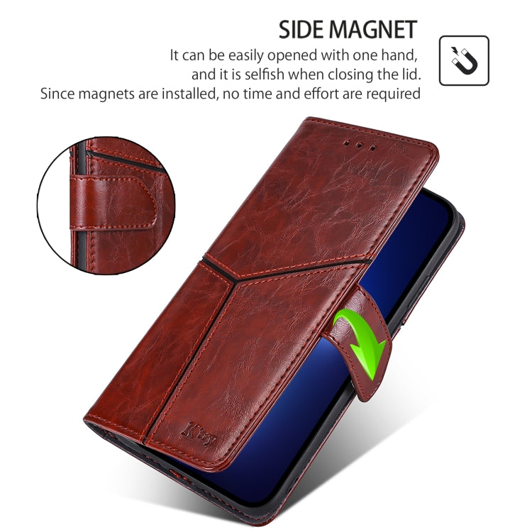 For Huawei Pura 70 Ultra 5G Geometric Stitching Leather Phone Case(Dark Brown) - Huawei Cases by PMC Jewellery | Online Shopping South Africa | PMC Jewellery | Buy Now Pay Later Mobicred