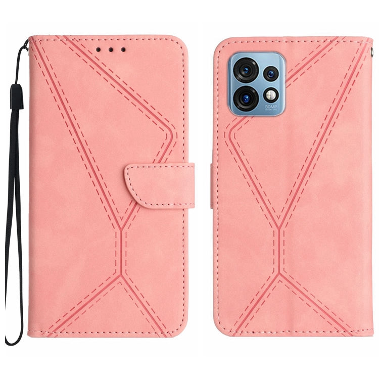 For Motorola Edge 40 Pro 5G Stitching Embossed Leather Phone Case(Pink) - free shipping - PMC TechLife - Order now!