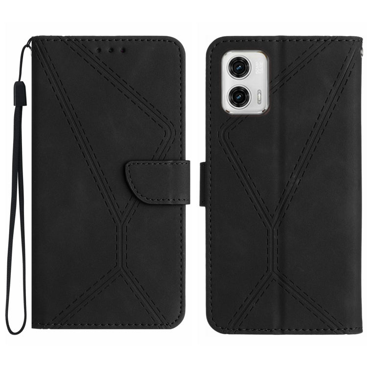 For Motorola Moto G 5G 2023 Stitching Embossed Leather Phone Case(Black) - free shipping - PMC TechLife - Order now!